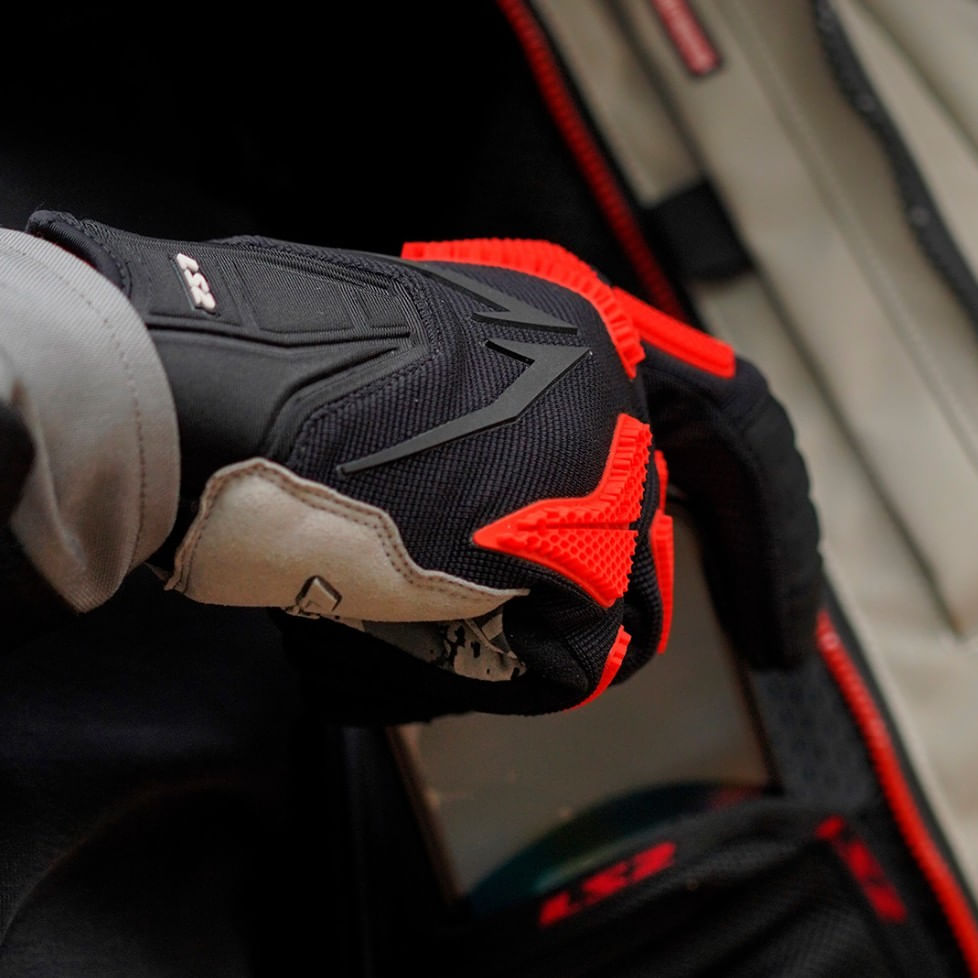 Guante LS2 Ravin Hombre Negro / Rojo